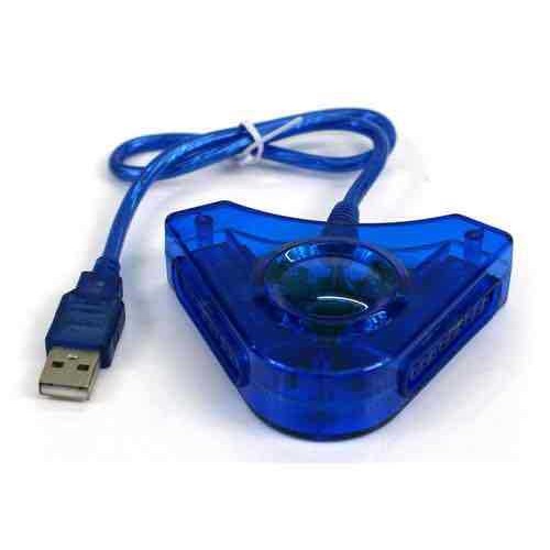 PS2 handle connects the computer Blue Triangle converter PS2 handle rotor PC uses one drag and two