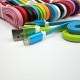1 meter color noodle flat line fast charging line TPE wire aluminum alloy shell is suitable for i125 generation Microv8