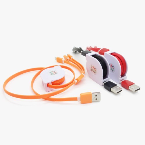 One -dragging three telescopic data cables common Android Typec three -in -one mobile phone charging cable gift can be printed logo