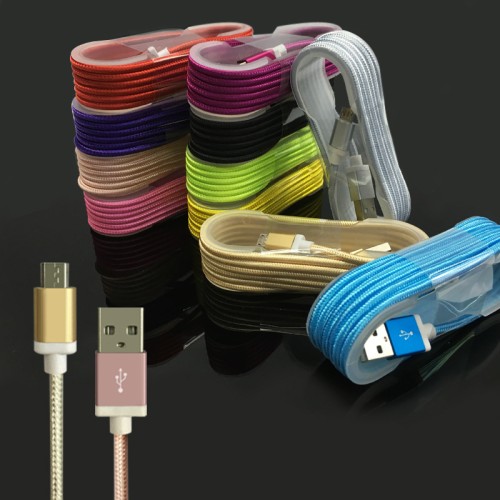 1.5 meters of the weaving wire mobile phone charging line USB mobile phone data cable suitable for Android V8 interface mobile phone