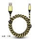 3-meter fast charging line Robe zebra pattern weaving smartphone data cable Android V8 6s 7th generation Type-C