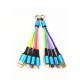 1 Drag 3 USB mobile phone charging cable keychain at any time short -term colorful rainbow fabric buckle ring mobile phone line
