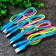 Rainbow colorful fabric line 2A fast charge mobile data cable for pull -off for Android V8 i678 generation interface