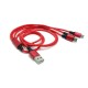 1 Drag 3 charging cable 3-in-mobile phone data nylon woven wire suitable for Android i6 Type-C three interfaces