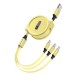 Macaron color telescopic line 1 Drag 3 mobile data cable USB charging cable suitable for Android Type-cphone