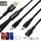 2.5A 1 Drag 3 Nylon Solst Color woven wire 3-in-mobile phone fast charging line suitable for Android Type-C i6 interface