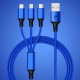1 Drag 3 charging cable 3-in-mobile phone data nylon woven wire suitable for Android i6 Type-C three interfaces