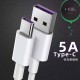5A Super fast charging line purple Type-C USB mobile phone data cable applicable to Android phones such as Huawei Xiaomi