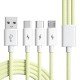 Creative triple mobile phone data cable 66W Super fast charging one -trailer three -car long USB mobile phone fast charging line