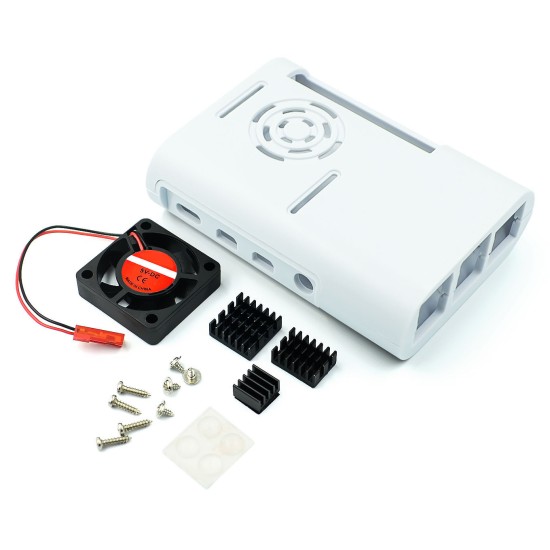 Raspberry Pi 4B Rasserlane Pi 4 generation development board ABS injection molding shell can be equipped with cooling fan black and white Raspberry Pi 4B Rasserlane Pi 4 generation development board ABS injection molding shell can be equipped with cooling fan black and white