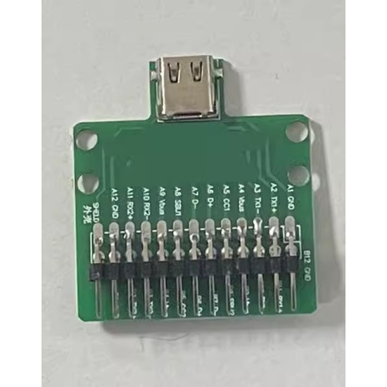 Double-sided positive and negative Type-C male and female head test board USB 3.1 with PCB board 24P male mother seat connector Double-sided positive and negative Type-C male and female head test board USB 3.1 with PCB board 24P male mother seat connector