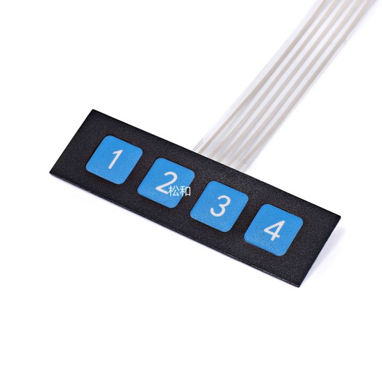 1 Row 4 -key film switch/matrix keyboard/thin film button/control panel/single -chip microcomputer extension keyboard 1 Row 4 -key film switch/matrix keyboard/thin film button/control panel/single -chip microcomputer extension keyboard