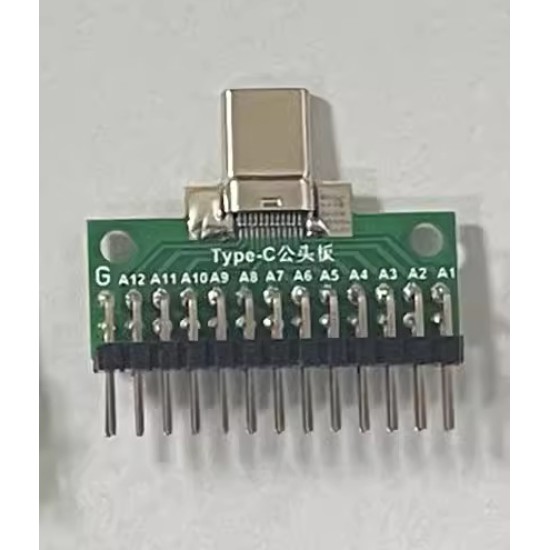 Double-sided positive and negative Type-C male and female head test board USB 3.1 with PCB board 24P male mother seat connector Double-sided positive and negative Type-C male and female head test board USB 3.1 with PCB board 24P male mother seat connector