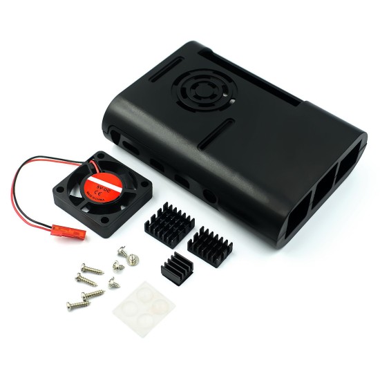 Raspberry Pi 4B Rasserlane Pi 4 generation development board ABS injection molding shell can be equipped with cooling fan black and white Raspberry Pi 4B Rasserlane Pi 4 generation development board ABS injection molding shell can be equipped with cooling fan black and white