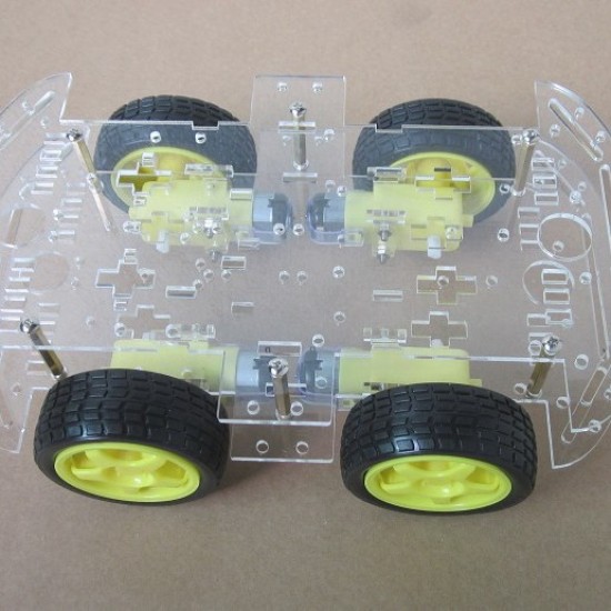 Smart car chassis 4WD 4 -wheel drive power real strong magnetic motor with code disk measurement traces Smart car chassis 4WD 4 -wheel drive power real strong magnetic motor with code disk measurement traces