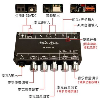 DAM H1 Karaoke Mixer front-level effect microphone karaoke singing with Bluetooth USB flash drive decoding