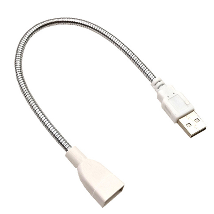 Metal usb hose USB lamp extension cable usb snake tube table lamp metal hose diameter 6MM White