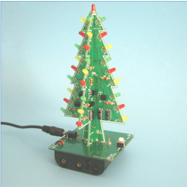 Three-Color Christmas Tree Digital Internship DIY Kit, Colorful Stereo Led Flash Parts, Creative Christmas Gift
