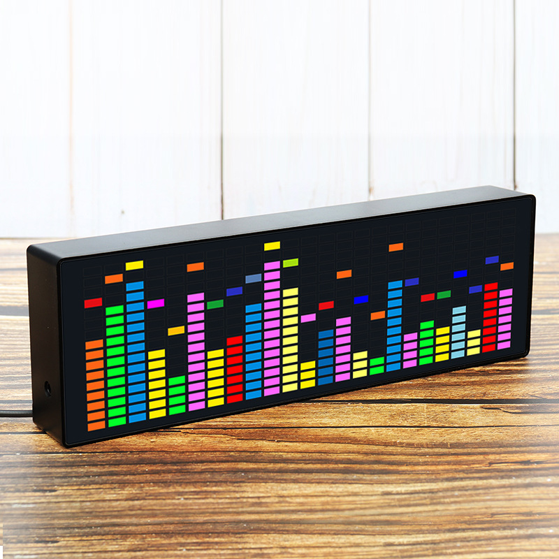 Colorful RGB music spectrum display LED Sound pickup atmosphere light electronic clock voice control spectrum level rhythm light
