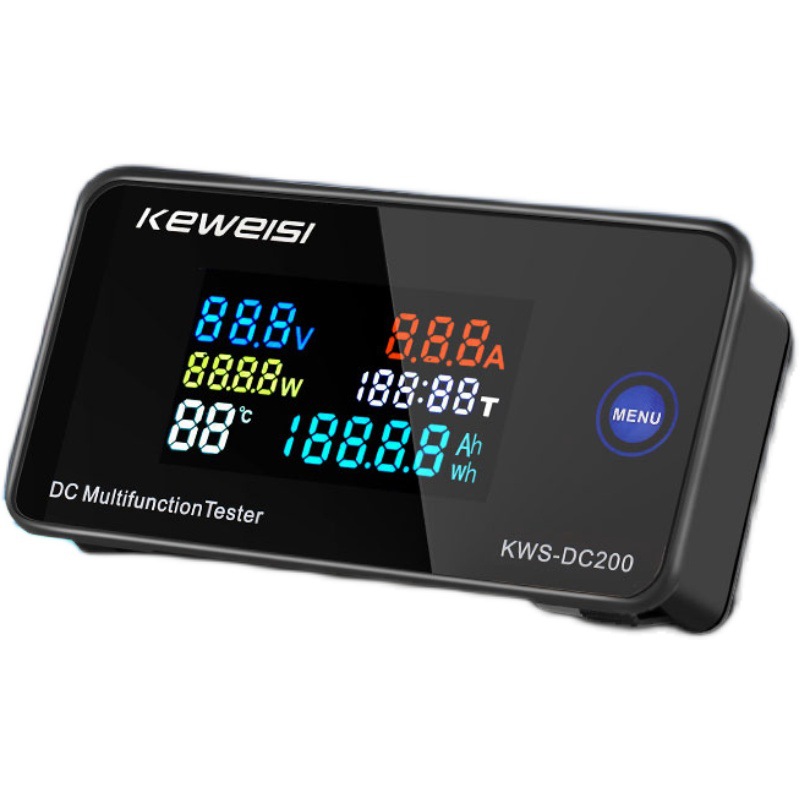 Keweisi Dc Digital Display Voltage and Current Meter Color Screen Power Tester 0-200V 0-100A