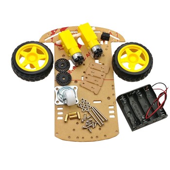 Two-wheel/four-wheel intelligent car chassis 4-drive/power real foot with code wheel/speed measuring ZK-4WD