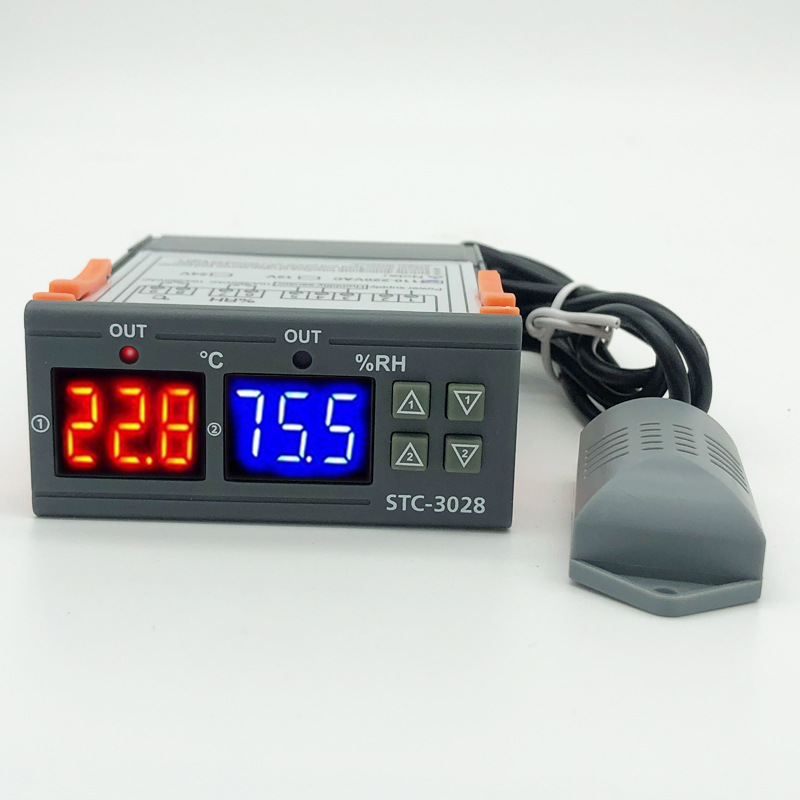 Stc-3028 Intelligent Digital Display Temperature and Humidity Controller Breeding Hatching Temperature and Humidity Meter Humidity Instrument Thermostat