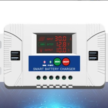10A/20A/30A Solar Controller 12/24V Adaptive Led Screen with Charging/Discharge Current Display