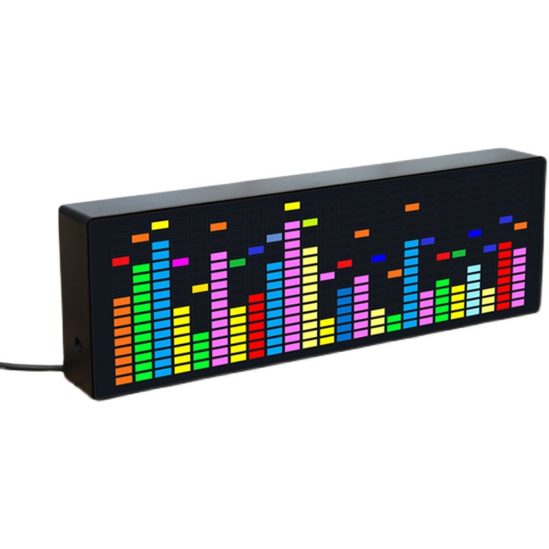 Colorful RGB music spectrum display LED Sound pickup atmosphere light electronic clock voice control spectrum level rhythm light