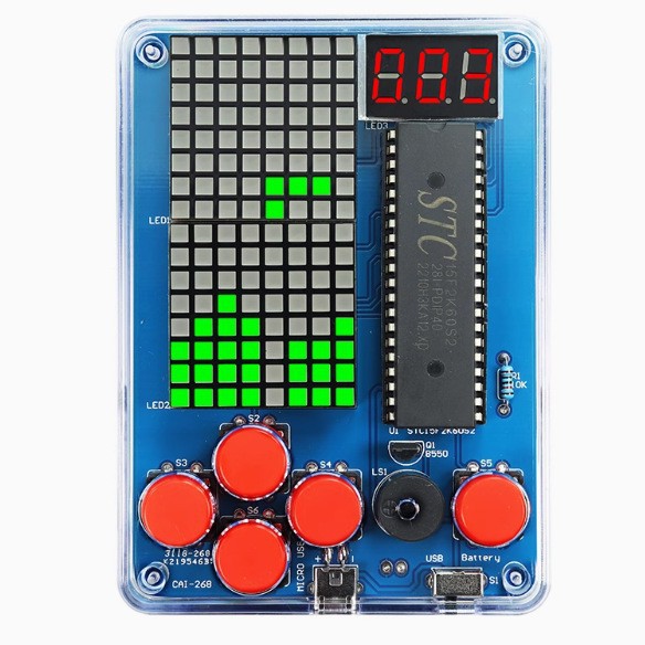 Pixel Game Machine Production Kit 51 Single Piece Tetris Parts DIY Welding Training Digital Small Production