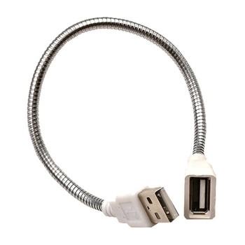 Metal usb hose USB lamp extension cable usb snake tube table lamp metal hose diameter 6MM White