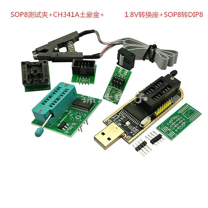 Ch341B Programmer Free Disassembly Test Clip Sop8/16Bios Programming Line Ic Test Line Chip Programming Seat