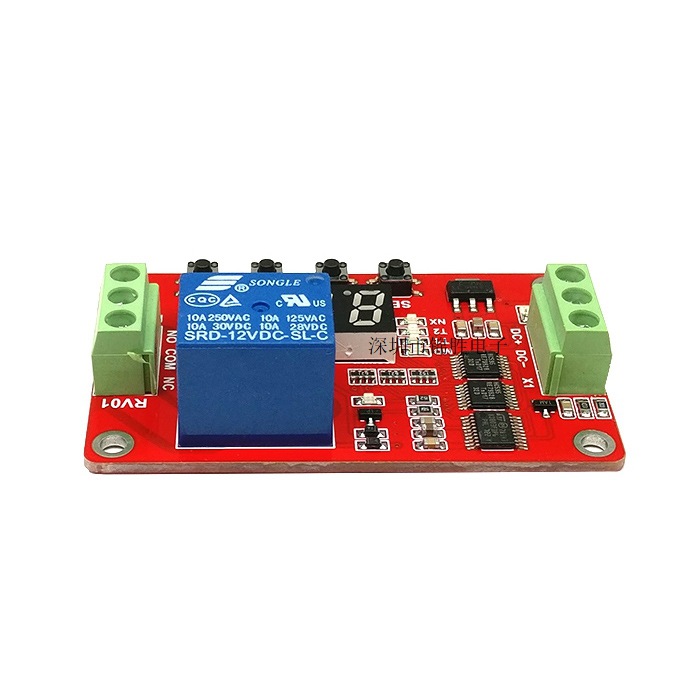 FRM01 multi-function relay module cycle delay timer switch self-locking