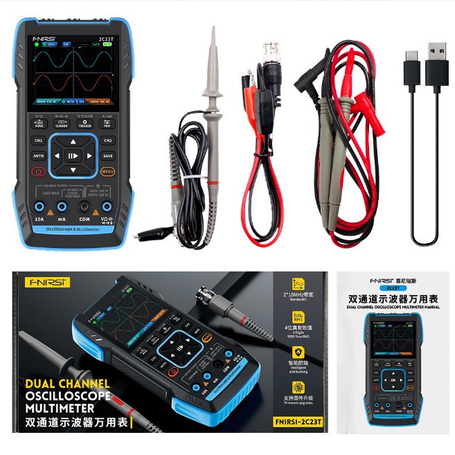 FNIRSI 2C23T handheld digital oscilloscope multimeter three-in-one dual channel oscilloscope signal generation