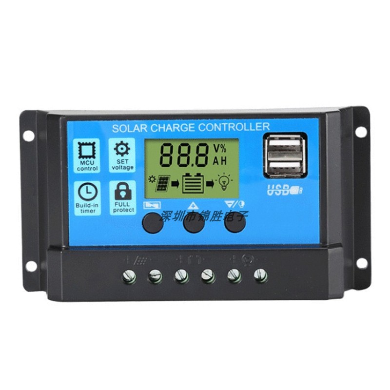 Pwm Solar Controller 10A20A30A12V24Vusb Charge and Discharge Photovoltaic Street Light System Controller