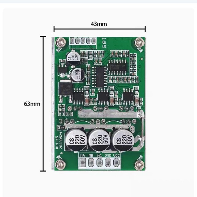 500W high-power brushless controller Hall-free brushless drive electric speed regulation 15A speed regulation forward and reverse DC12-36V