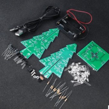 Three-Color Christmas Tree Digital Internship DIY Kit, Colorful Stereo Led Flash Parts, Creative Christmas Gift