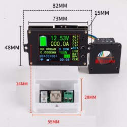 Wireless Battery Monitor Meter DC 120V 300A VOLT AMP AH SOC Remaining Capacity