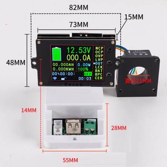 Wireless Battery Monitor Meter DC 120V 300A VOLT AMP AH SOC Remaining Capacity Wireless Battery Monitor Meter DC 120V 300A VOLT AMP AH SOC Remaining Capacity